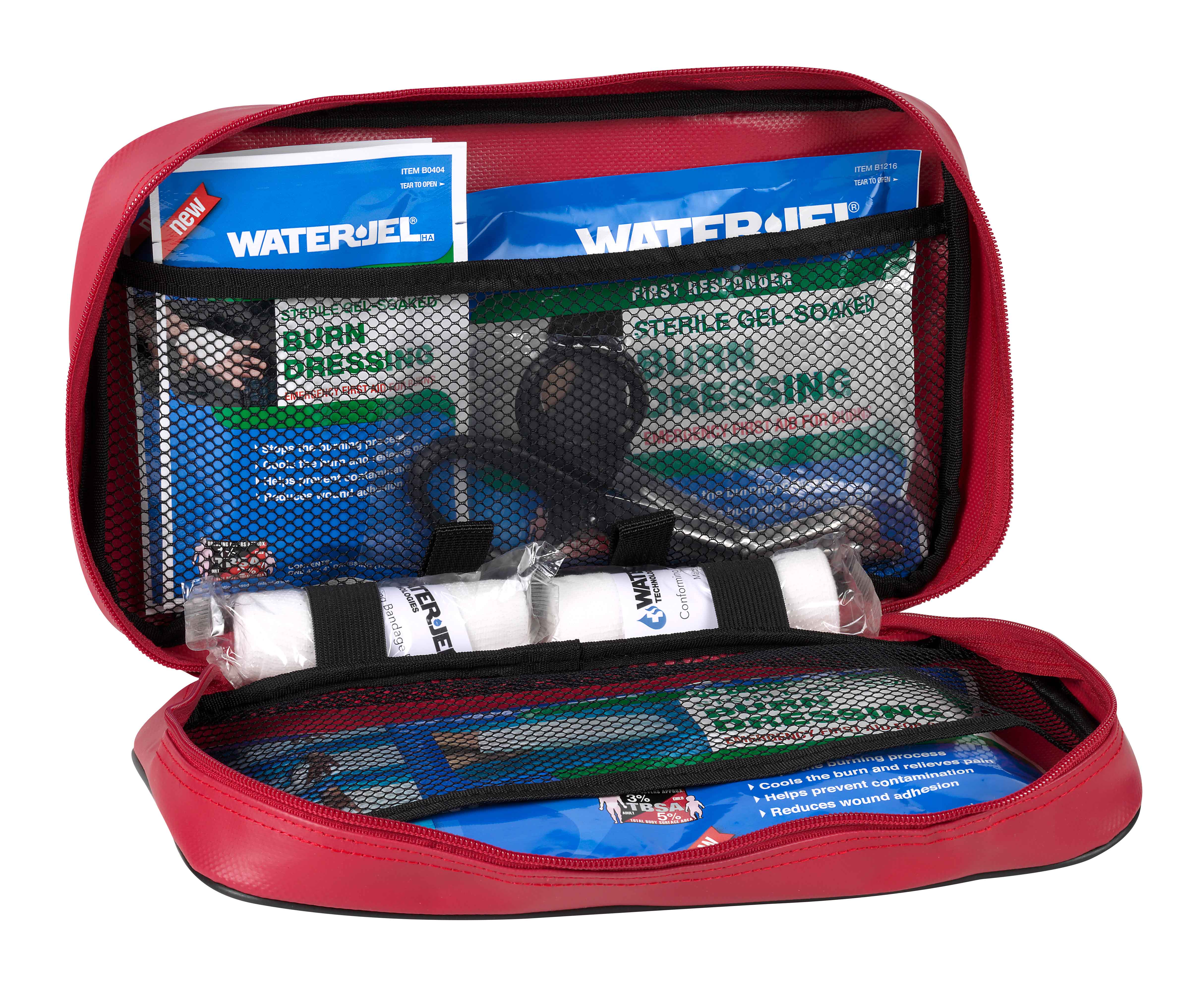 Critical Burn Kit in red pouch